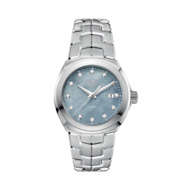 Tag Heuer Link Series Model #WBC1313.BA0600.  Blue MOP Diamond Dial