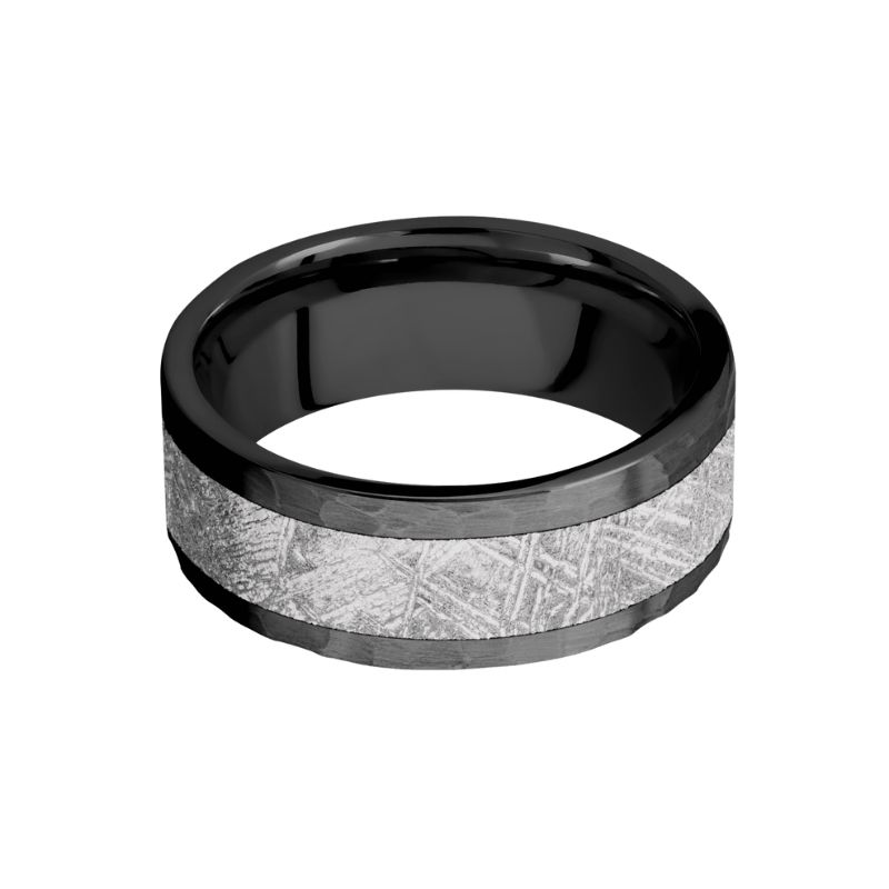 8mm Hammered Lashbrook Zirconium Meteorite Band