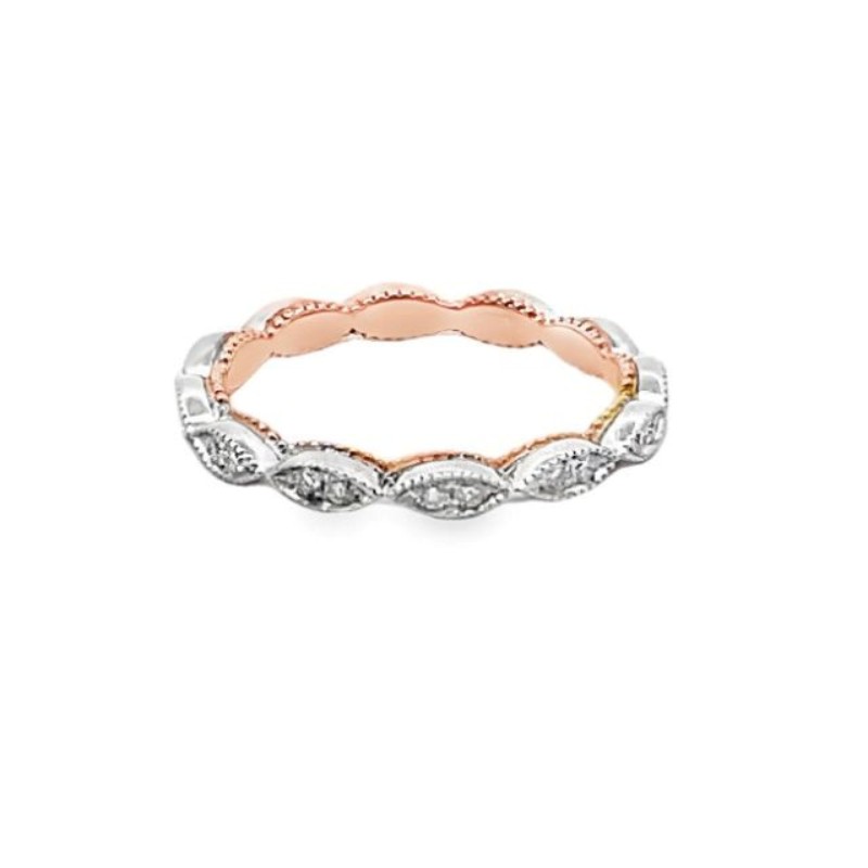 Two- Tone Stackable Marquise Eternity Band, 0.25