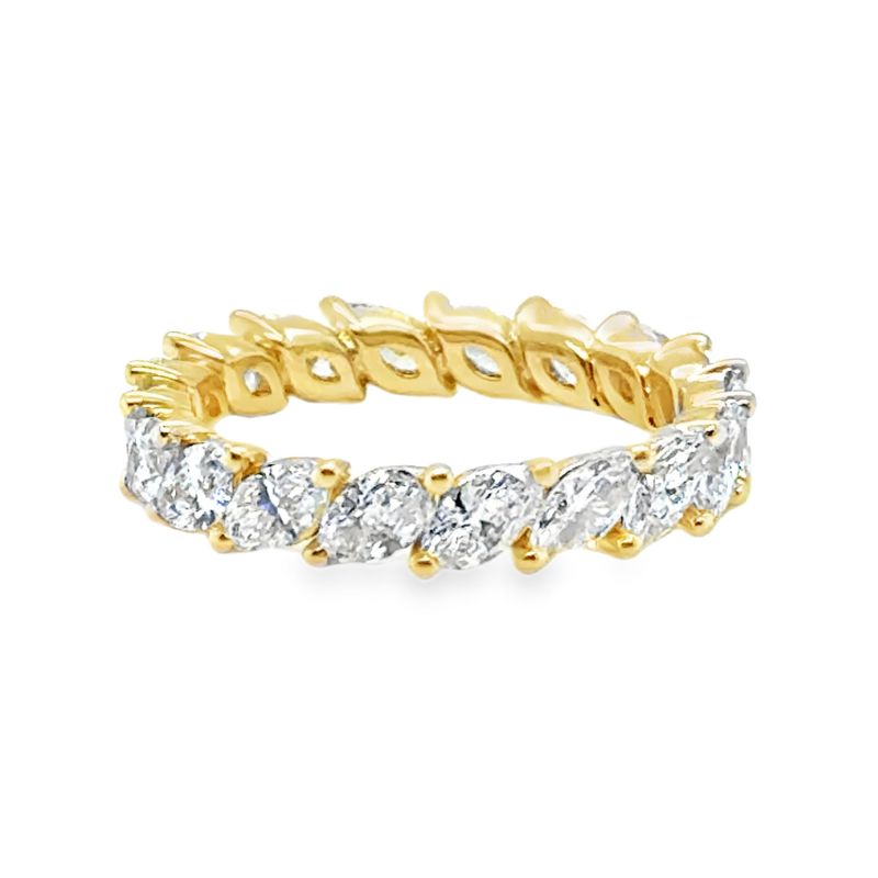 2.50ctw Marquise Diamond Angle Set Eternity Ring, Lab Grown