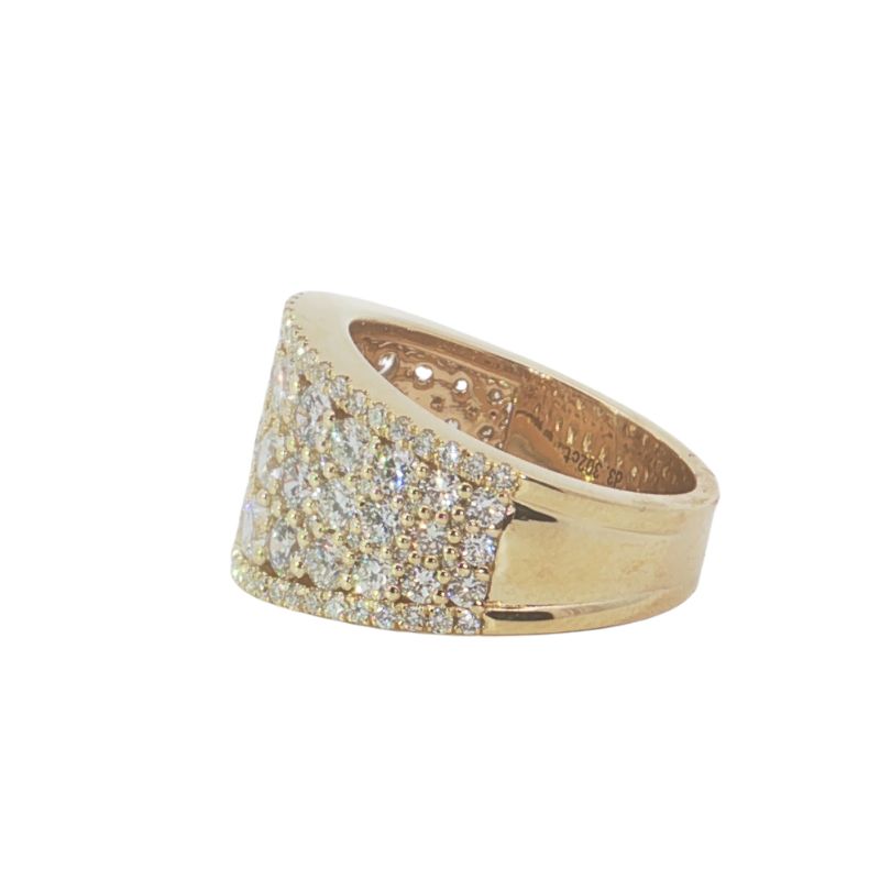 3.30ctw Wide 3 Row Diamond Band, 14kt Yellow - Image 2