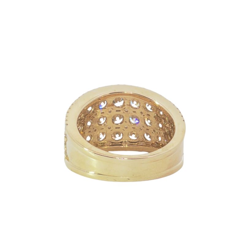 3.30ctw Wide 3 Row Diamond Band, 14kt Yellow - Image 4