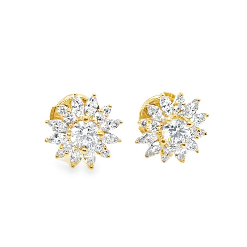 1.50ctw Snowflake Diamond Earrings, 1.60ctw Lab Grown
