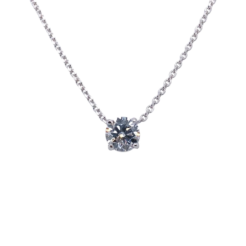 Round Lab Grown 2.09ct Timeless Pendant, 14kt White