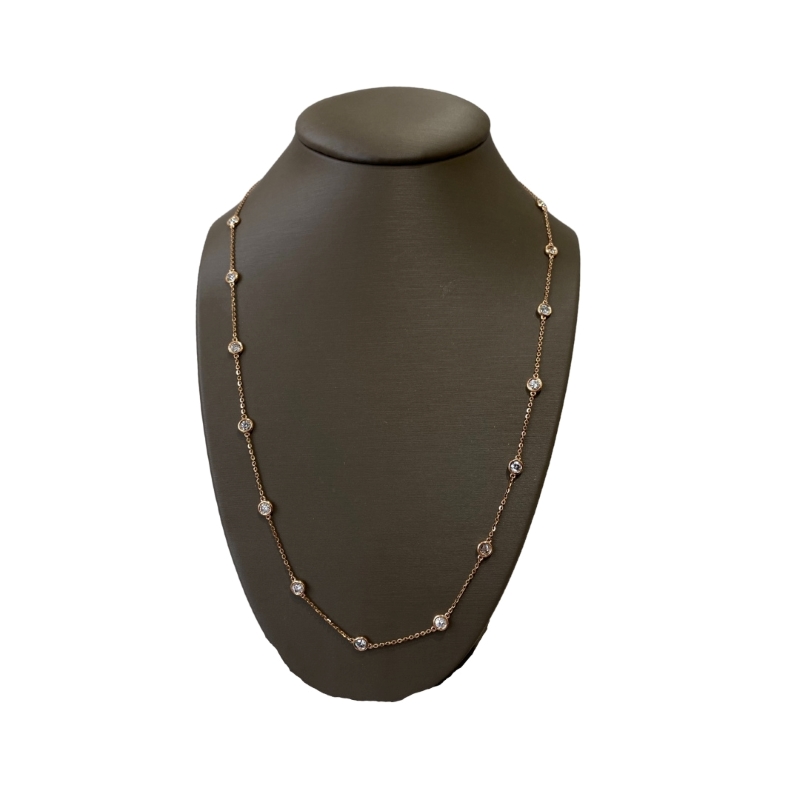 Lab-Grown Diamond Bezel Station Necklace, 2.00ctw