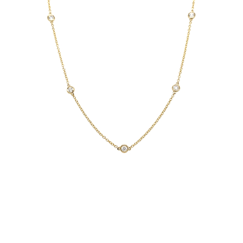 Lab-Grown Diamond Bezel Station Necklace, 1.00ctw
