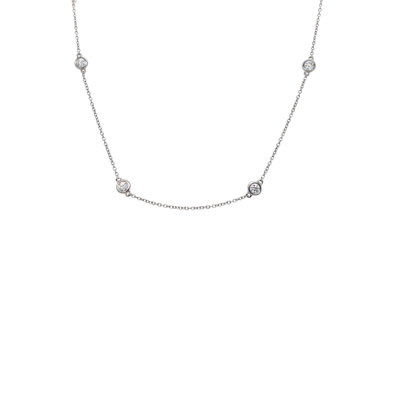 Lab-Grown Diamond Bezel Station Necklace, 1.00ctw