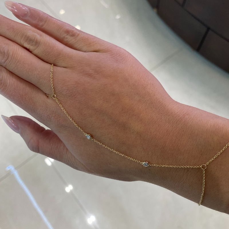 Lab Grown Diamond Hand Chain, 2-rd
