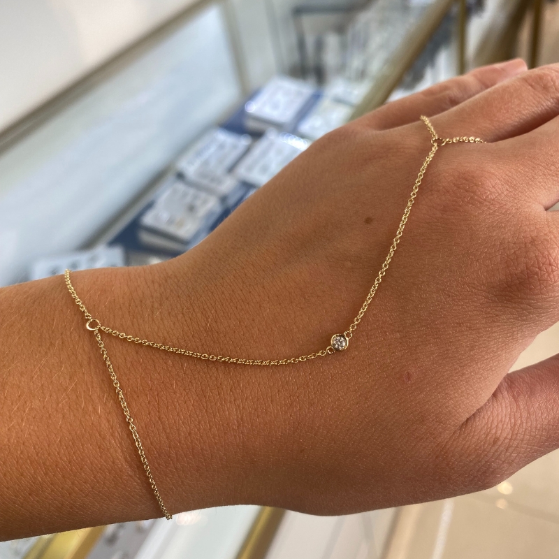 Diamond Hand Chain Bracelet 1-rd