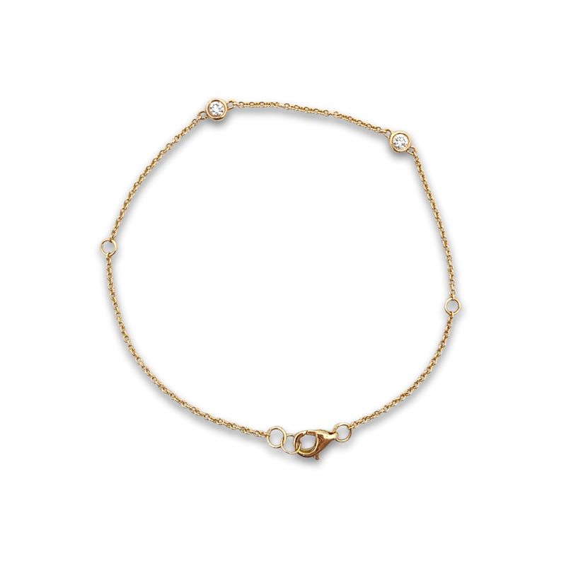Lab Grown Diamond Bezel Station Bracelet, 0.11ctw
