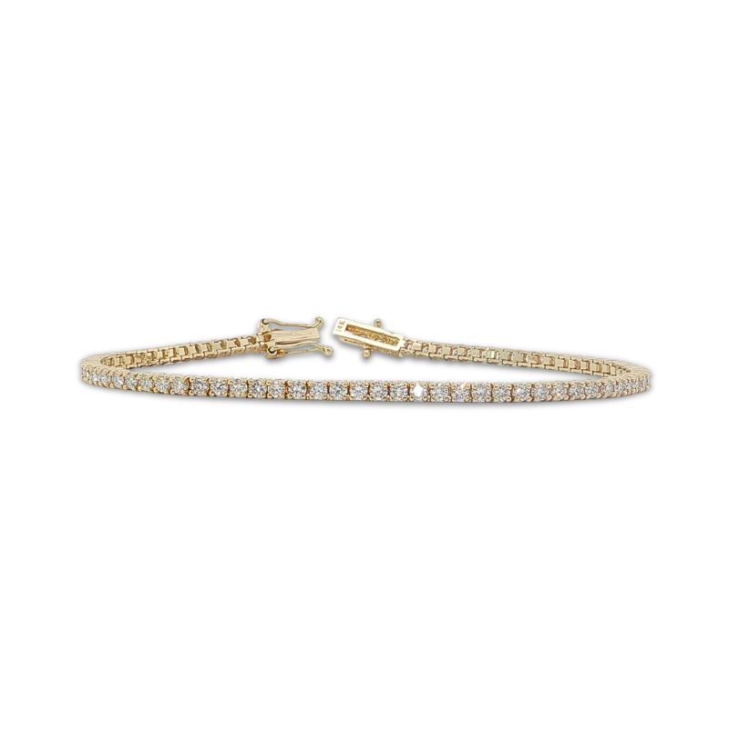 2ct Lab Grown Round Diamond Tennis Bracelet, 14kt