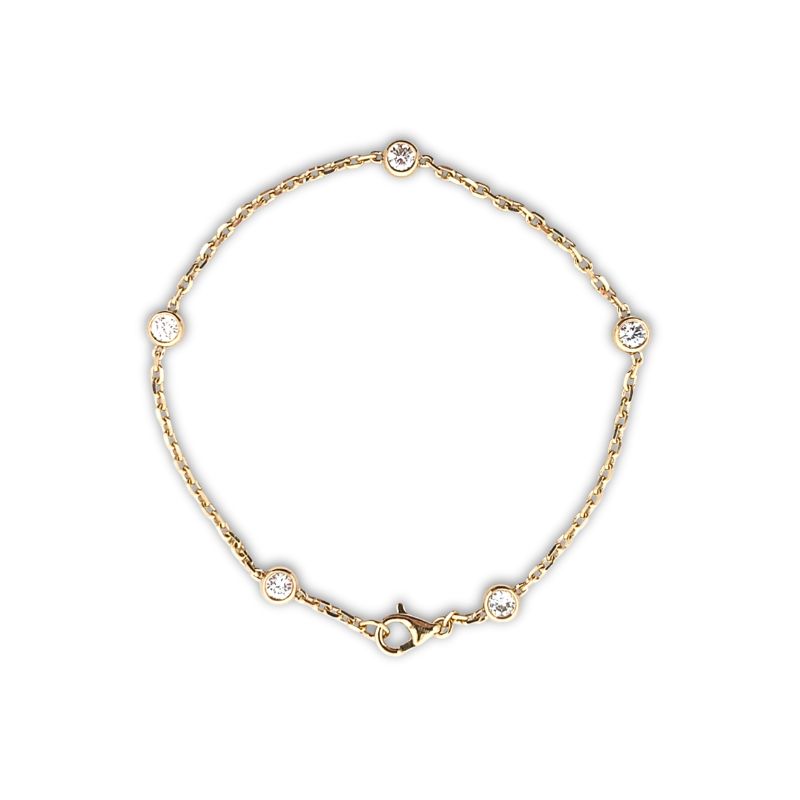 0.50ctw Lab Grown Diamond Bezel Station Bracelet, 14kt