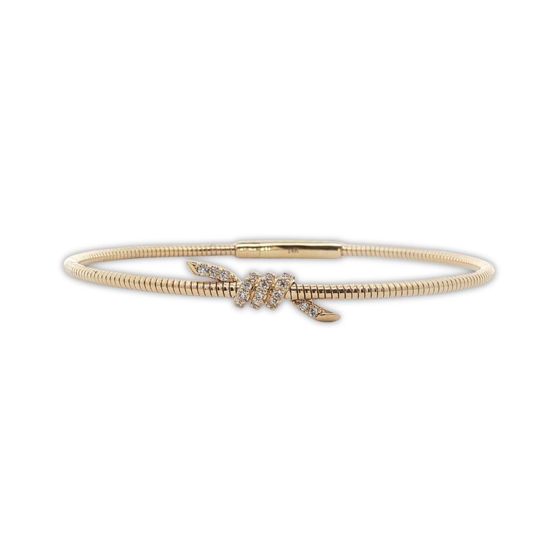Diamond Ribbon Flex Bangle, 14kt