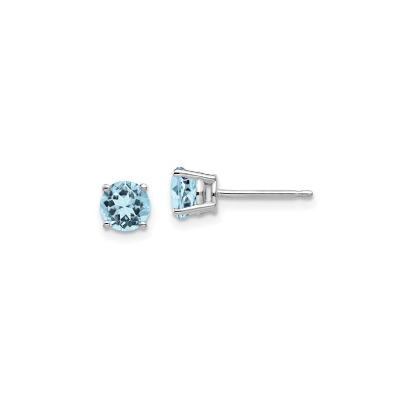 14kt Round Sky Blue Topaz Studs, 5mm