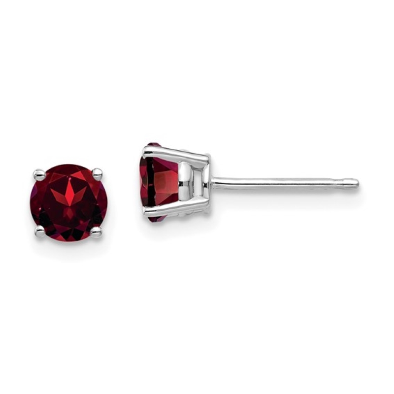 14kt Round Garnet Studs, 5mm