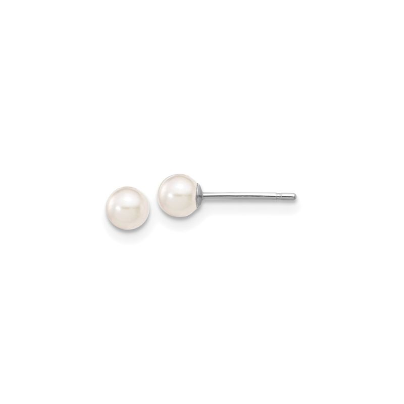 3-4mm Saltwater Pearl Studs, 14kt White