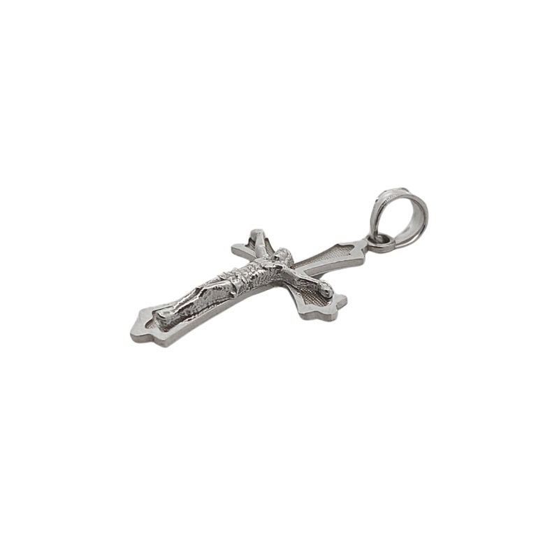 Small Crusifix Pendant, 14kt White Gold - Image 2