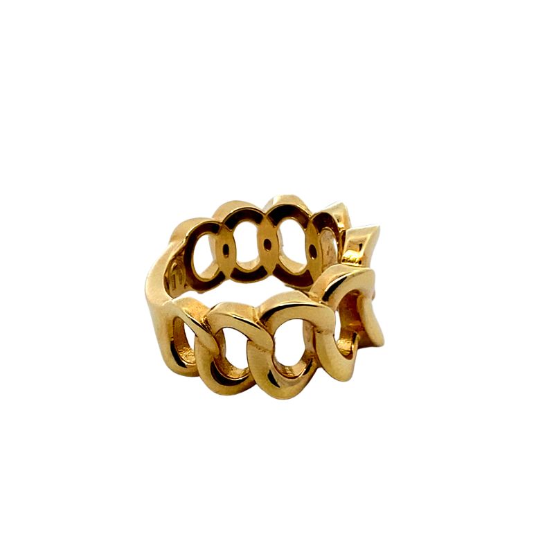 14KT Yellow Gold Link Style Fashion Ring - Image 2