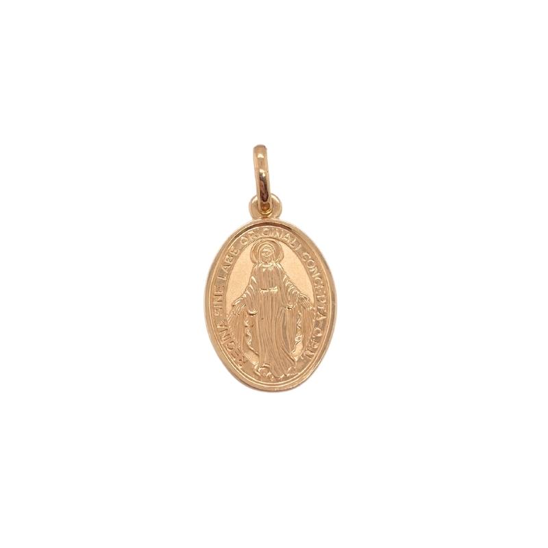 Regina Sine Oval Pendant, 14kt Yellow Gold