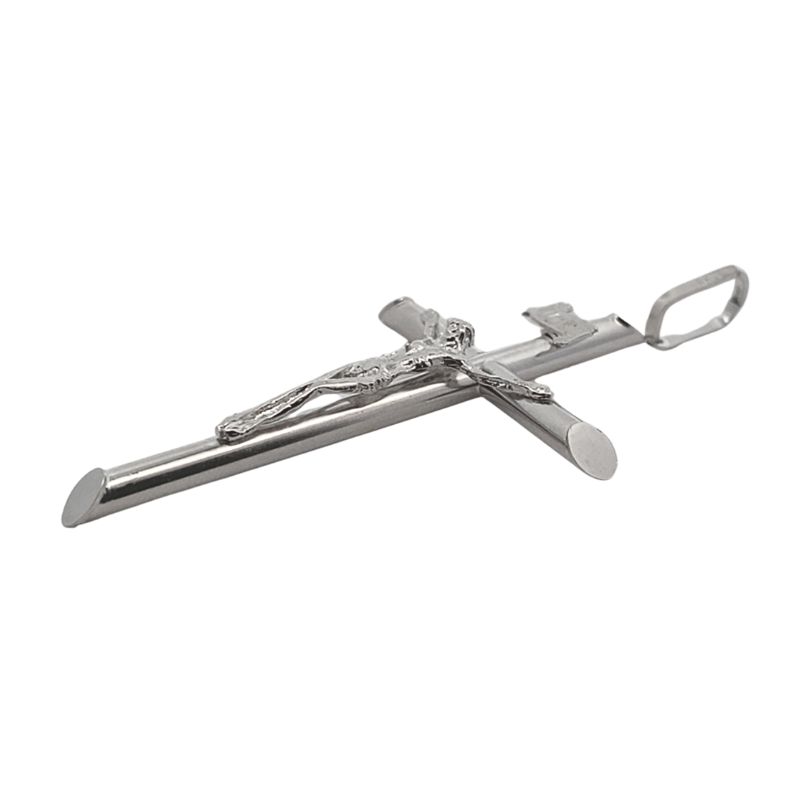 XL Polished Crucifix, 14kt White Gold - Image 2
