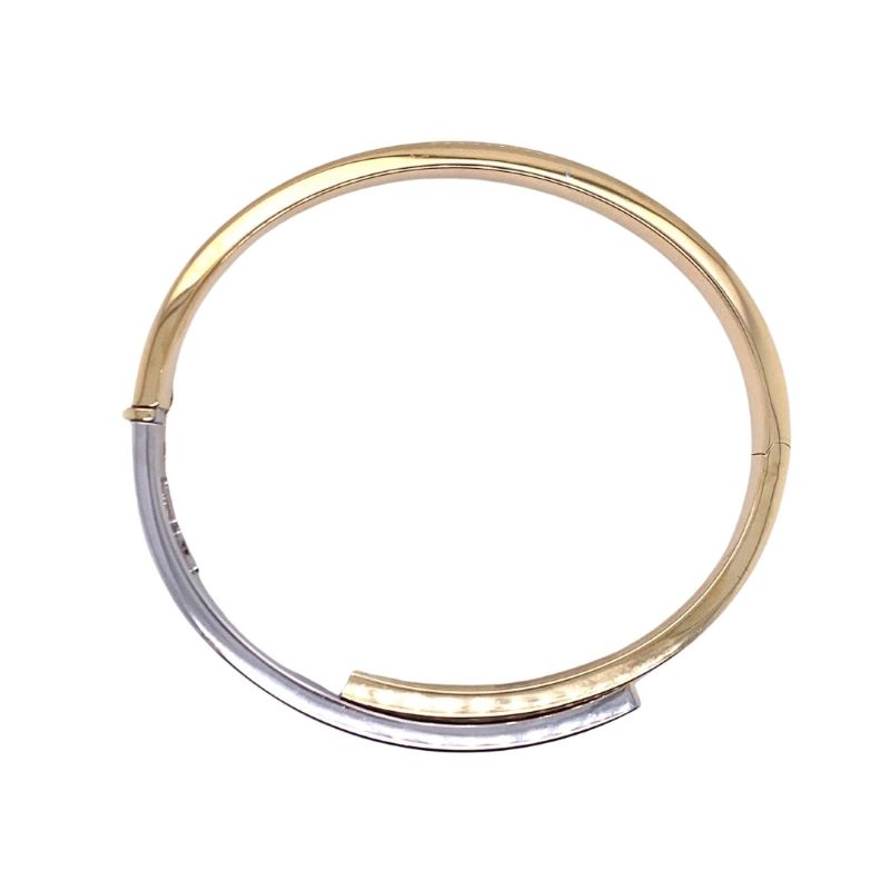 Ladies 14kt Yellow and White Gold Wrapped Bangle Bracelet - Image 2