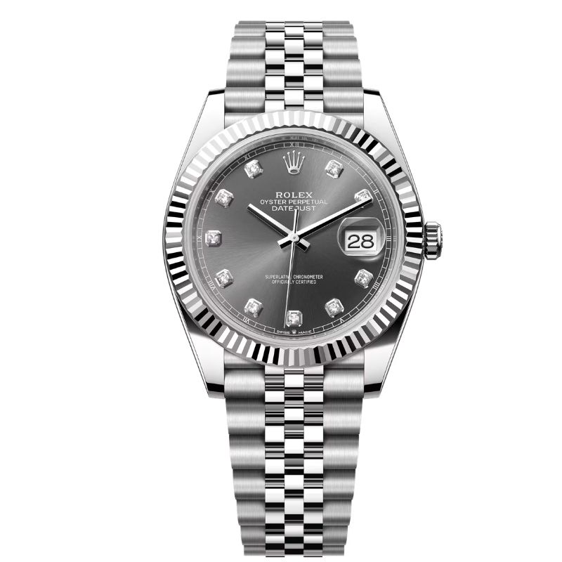 Rolex Datejust 41mm Rhodium Diamond Dial, Ref # 126333