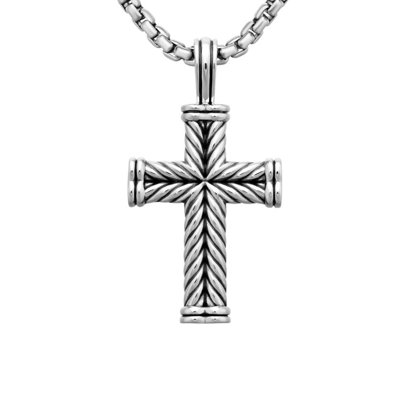 David Yurman Chevron Cross 40mm, Chain not Included