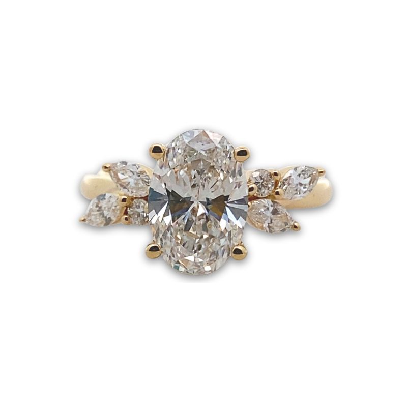 Timeless Bridal Fluer  RIng, 2.50ctw, 14kt Yellow