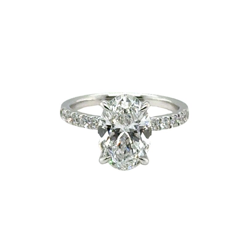 3.50ctw Oval Diamond Engagement Ring, 14kt White