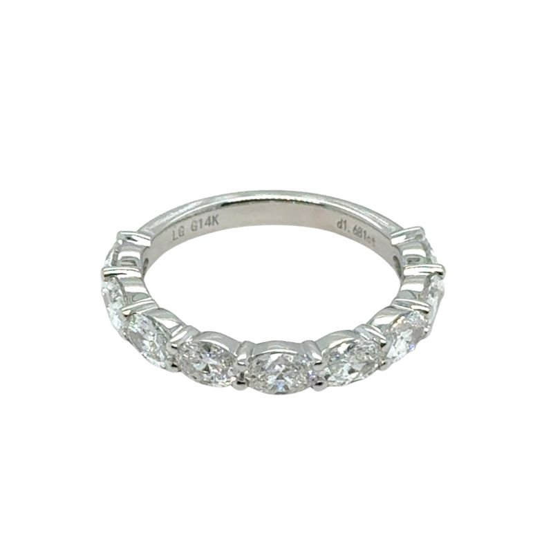 1.75ctw East West Oval Diamond Band, 14kt White