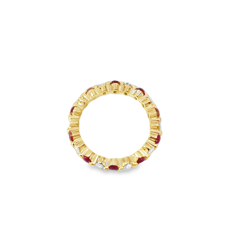 Alternating Diamond and Ruby Eternity, 14kt - Image 2