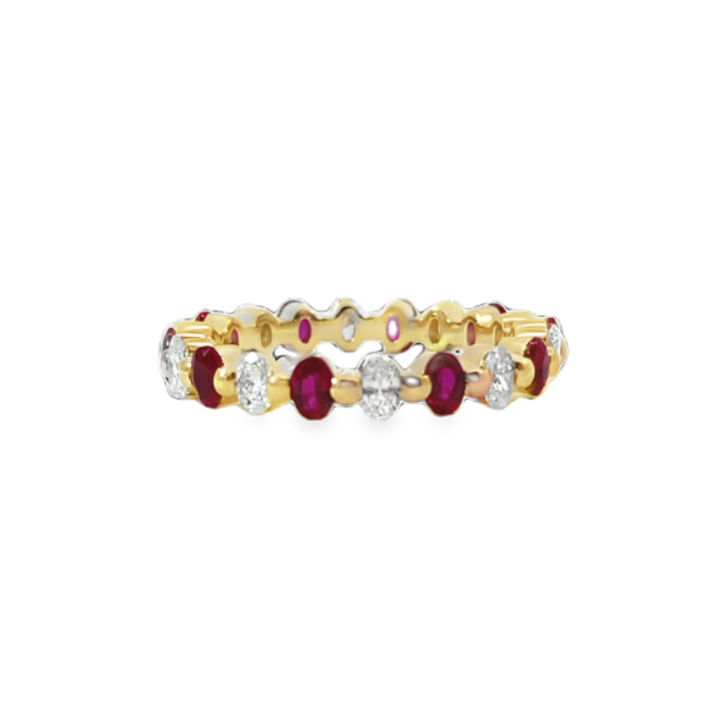 Alternating Diamond and Ruby Eternity, 14kt