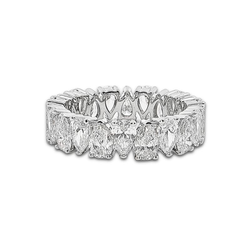 4.50ctw Alternating Pears Eternity, 14kt White