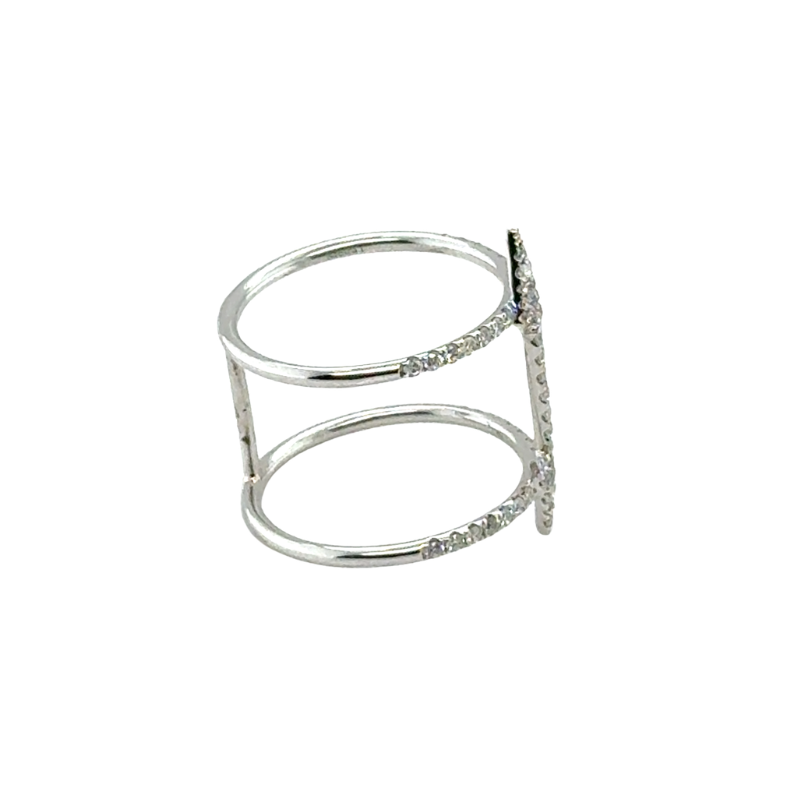 Miera T Wide 2 Row Diamond Fashion Ring, 14kt - Image 2
