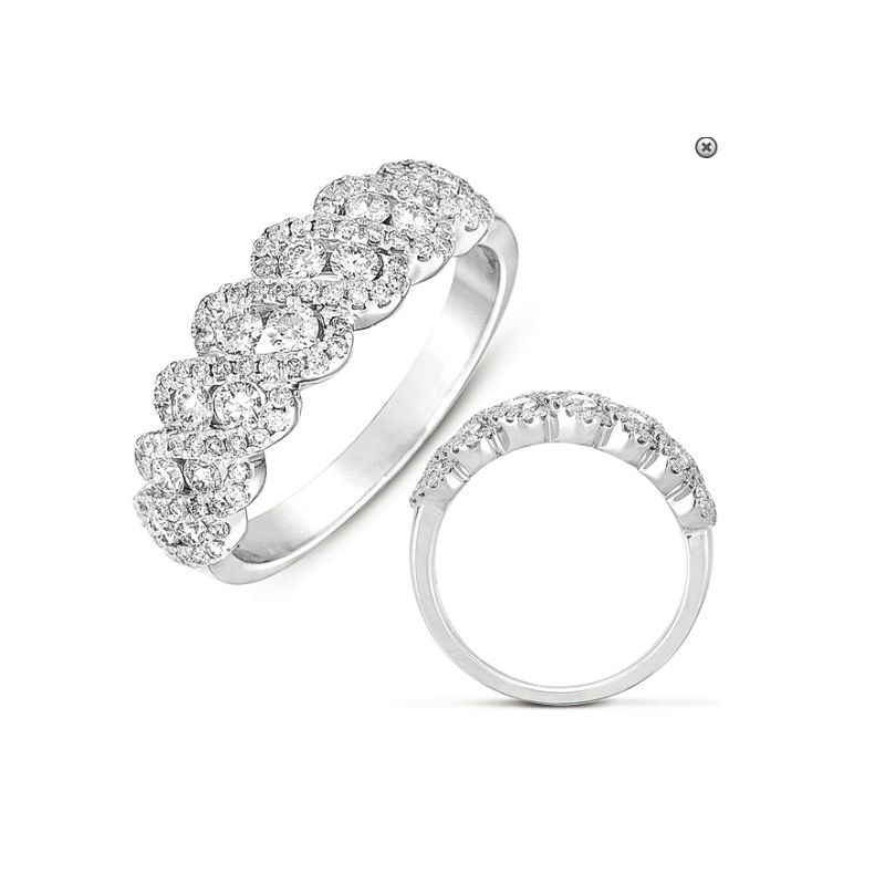 2 Row Braided 0.75ctw Diamond Band, 14kt White