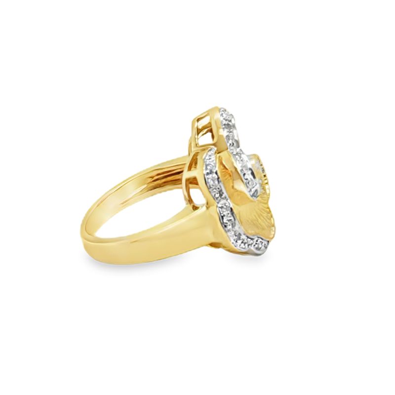 Flower RIng with 0.33ctw Diamond, 14kt Yellow - Image 2