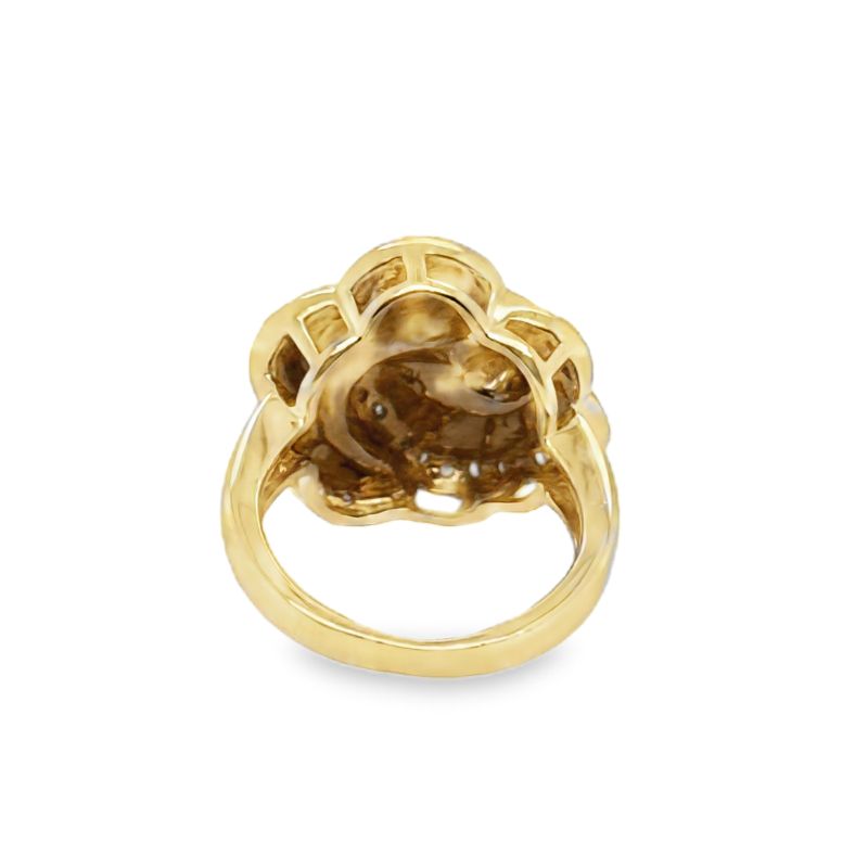 Flower RIng with 0.33ctw Diamond, 14kt Yellow - Image 3
