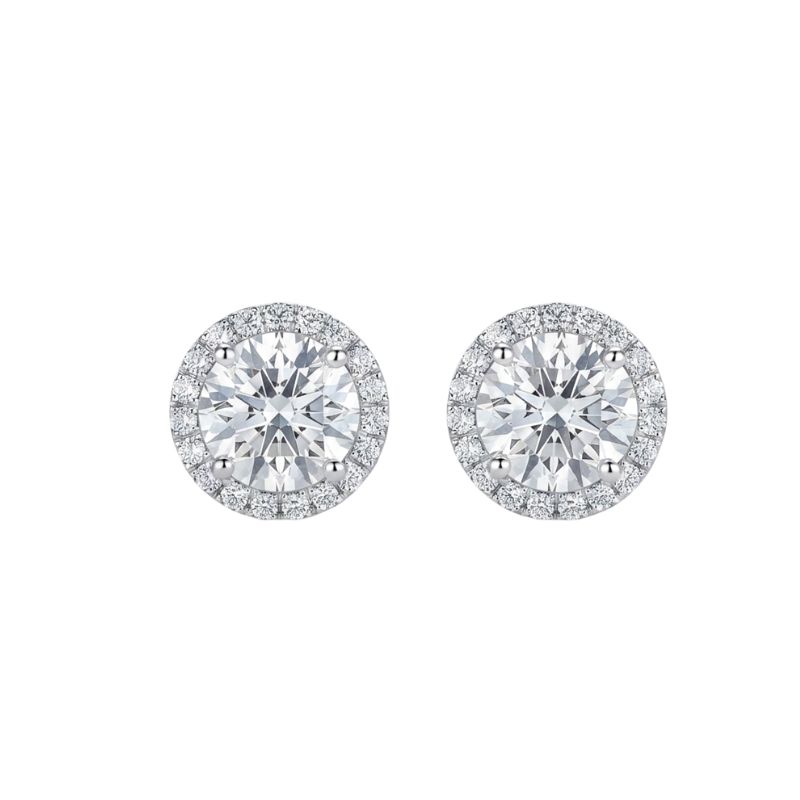 2.75ctw Diamond Halo Studs, 14kt White