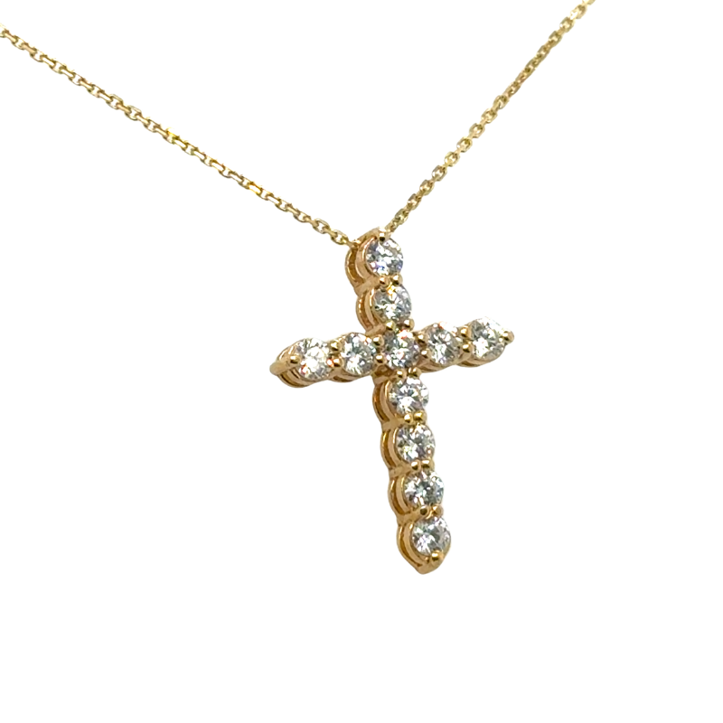 Timeless Cross, Large Size Shared-Prong Cross 1.03ctw