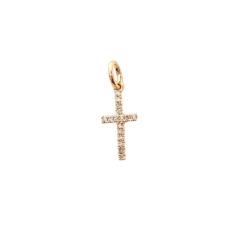 Baby Diamond Cross, 18kt Yellow - Image 2