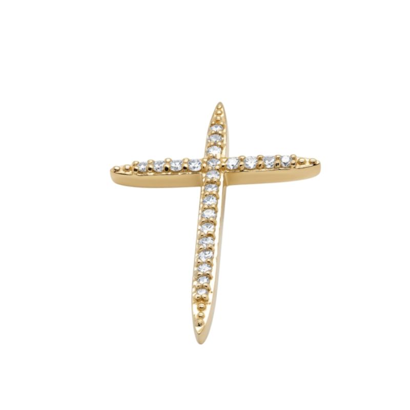 0.12ctw Northern Star Cross Pendant, 14kt Yellow