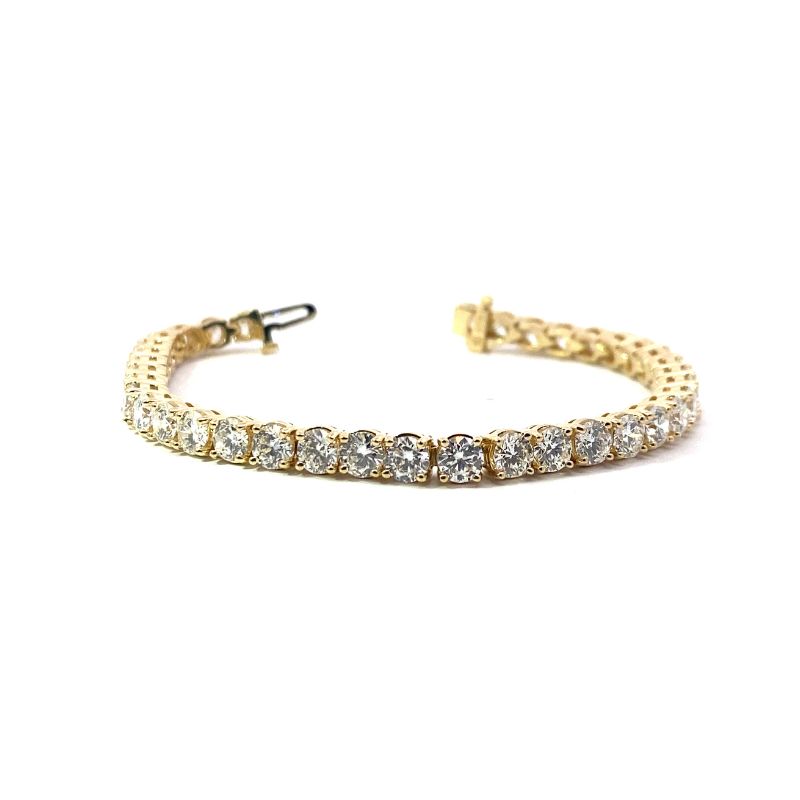 12.00ctw Diamond Tennis Bracelet, 14kt Yellow