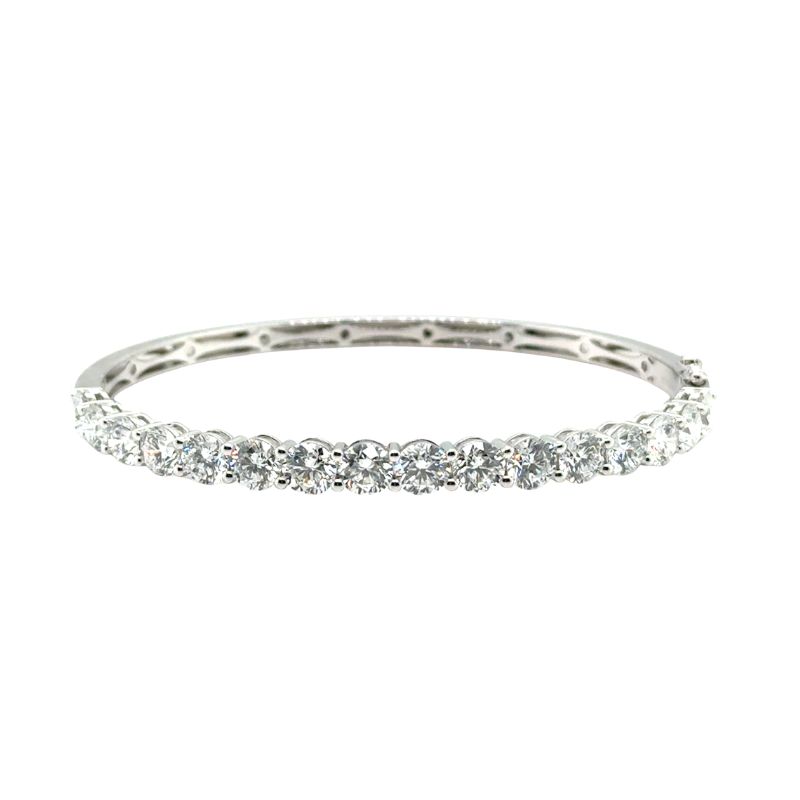 7.00ctw Lab Grown Diamond Bangle, 14kt White