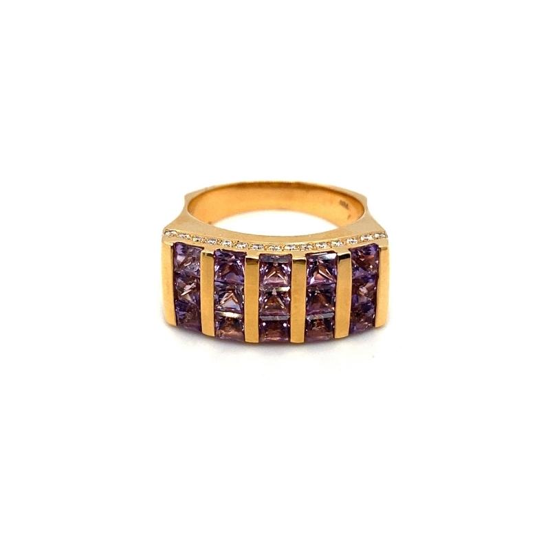 Diamond and Amethyst Gold Ring