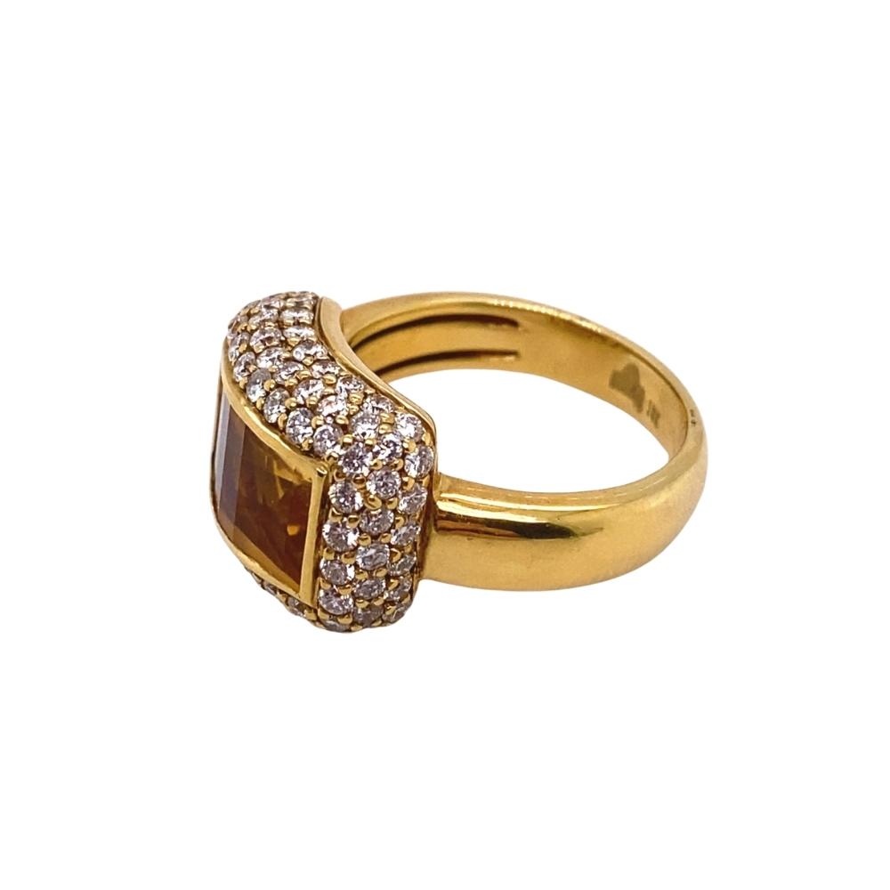 Citrine and Diamond Ring, 18kt yellow gold. - Image 2