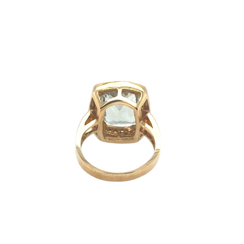 Miligrain Halo and Green Amethyst Cocktail Ring - Image 3
