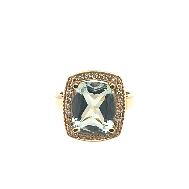Miligrain Halo and Green Amethyst Cocktail Ring