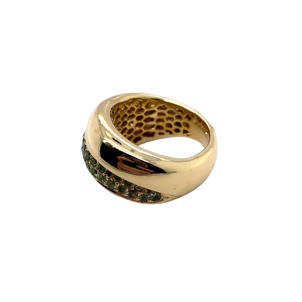 Ladies Dome ring with Tsavorite Graduated in Color, 18kt yellow gold. - Image 2