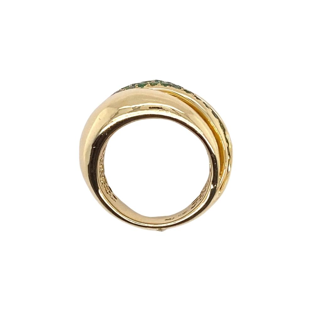 Ladies Dome ring with Tsavorite Graduated in Color, 18kt yellow gold. - Image 3