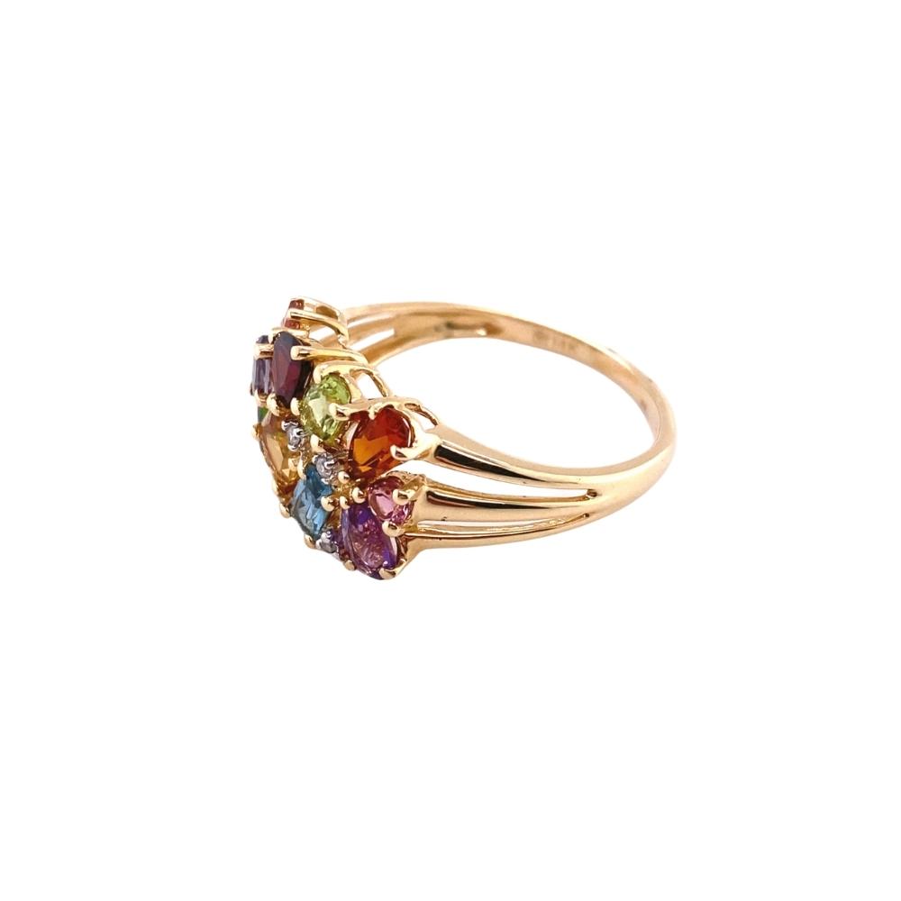 MULTI COLOR-11 Gems, 14kt yellow gold - Image 2
